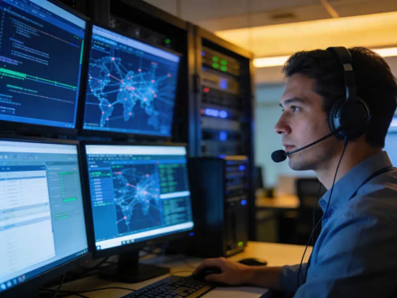 IT support technician at workstation